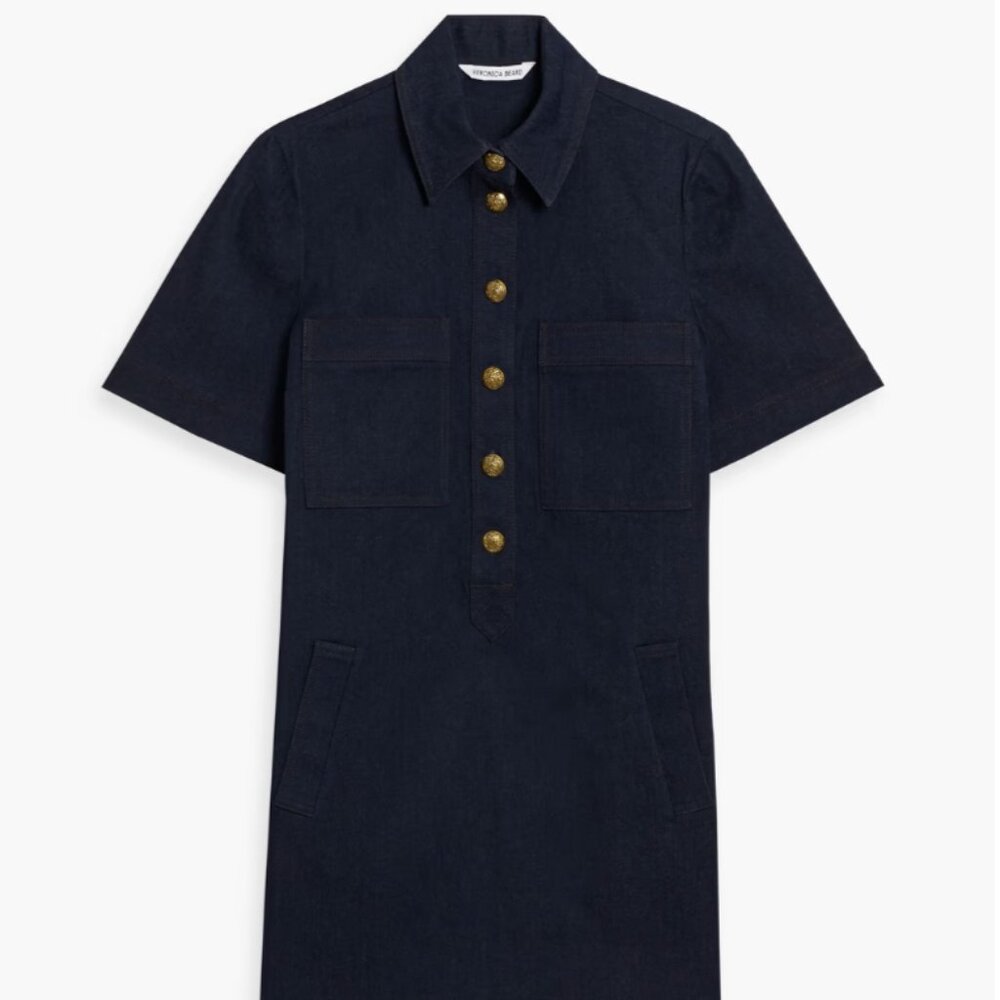Veronica Beard Koulis Short Sleeve Denim Shirtdress - Size 6